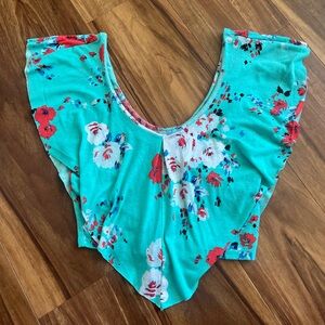 Tropical Crop Top - V-neck - Flowy